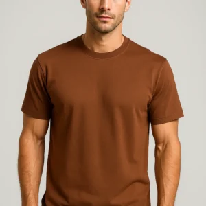 Solid Color Cotton T-Shirts for Men BROWN