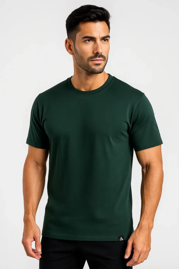 Solid Color Cotton T-Shirts for Men DARK GREEN