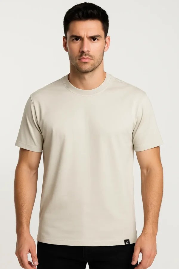 Solid Color Cotton T-Shirts for Men GREY