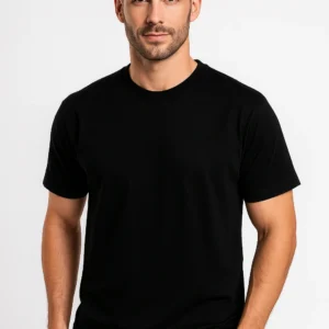 Solid Color Cotton T-Shirts for Men BLACK