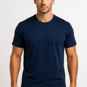 Solid Color Cotton T-Shirts for Men NAVY BLUE