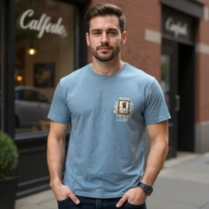 Printed Cotton T-Shirts for Men BLUE
