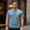 Printed Cotton T-Shirts for Men BLUE - Image 3