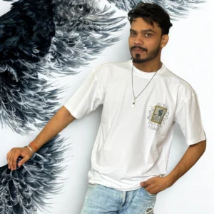 Printed Cotton T-Shirts for Men WHITE