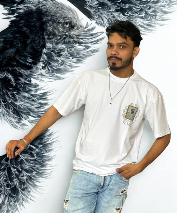 Printed Cotton T-Shirts for Men WHITE